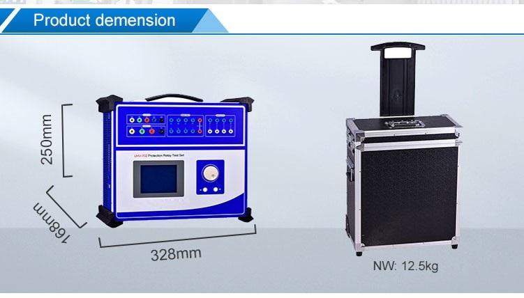 dimension of three phase relay test set